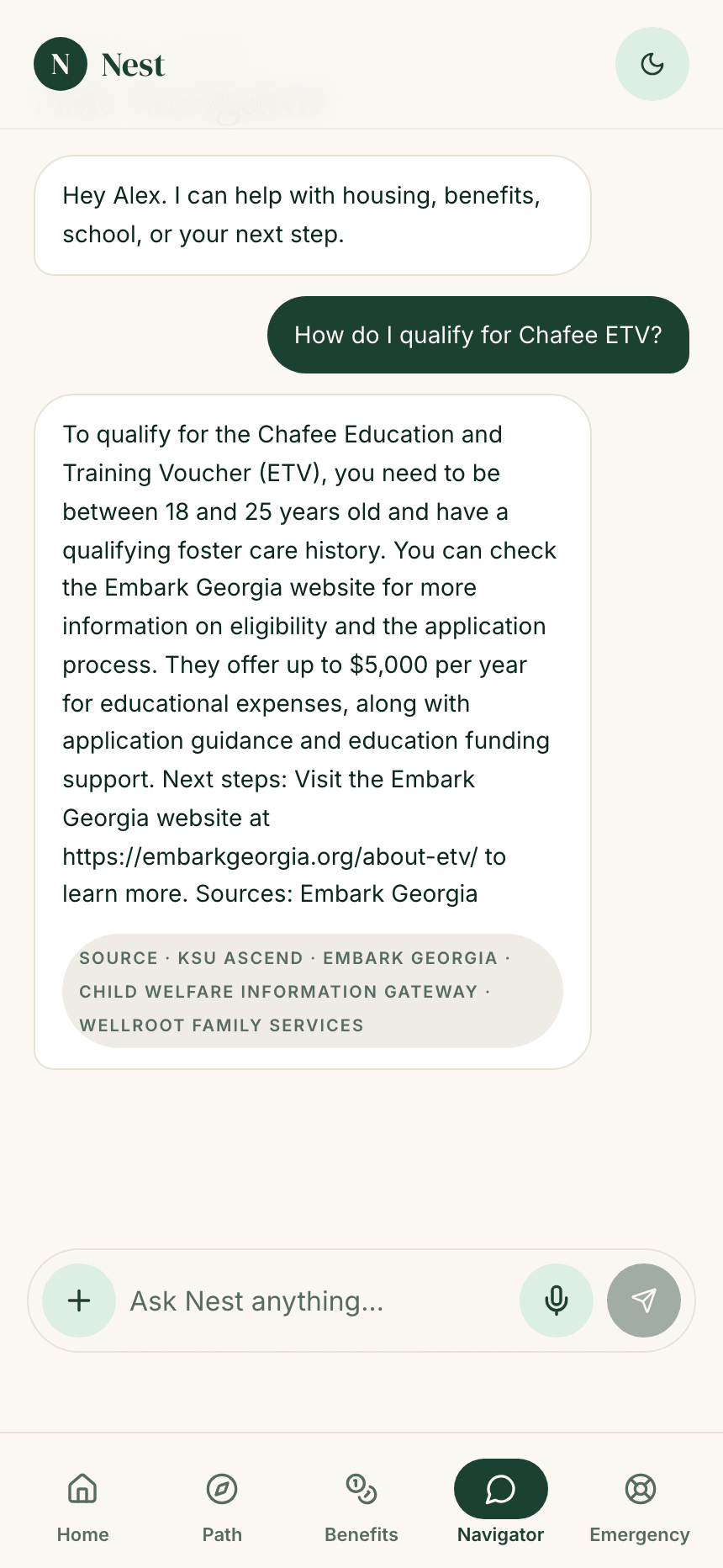 Nest Ask Navigator